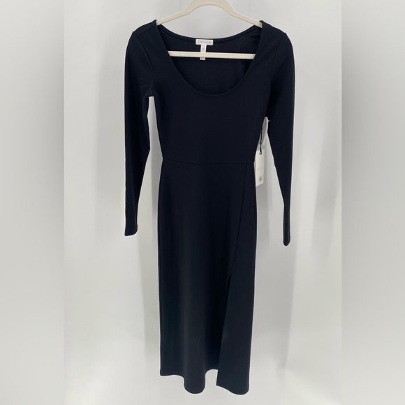 LEITH - Bodycon Fitted MIDI Dress in Black - Picture 5 of 12